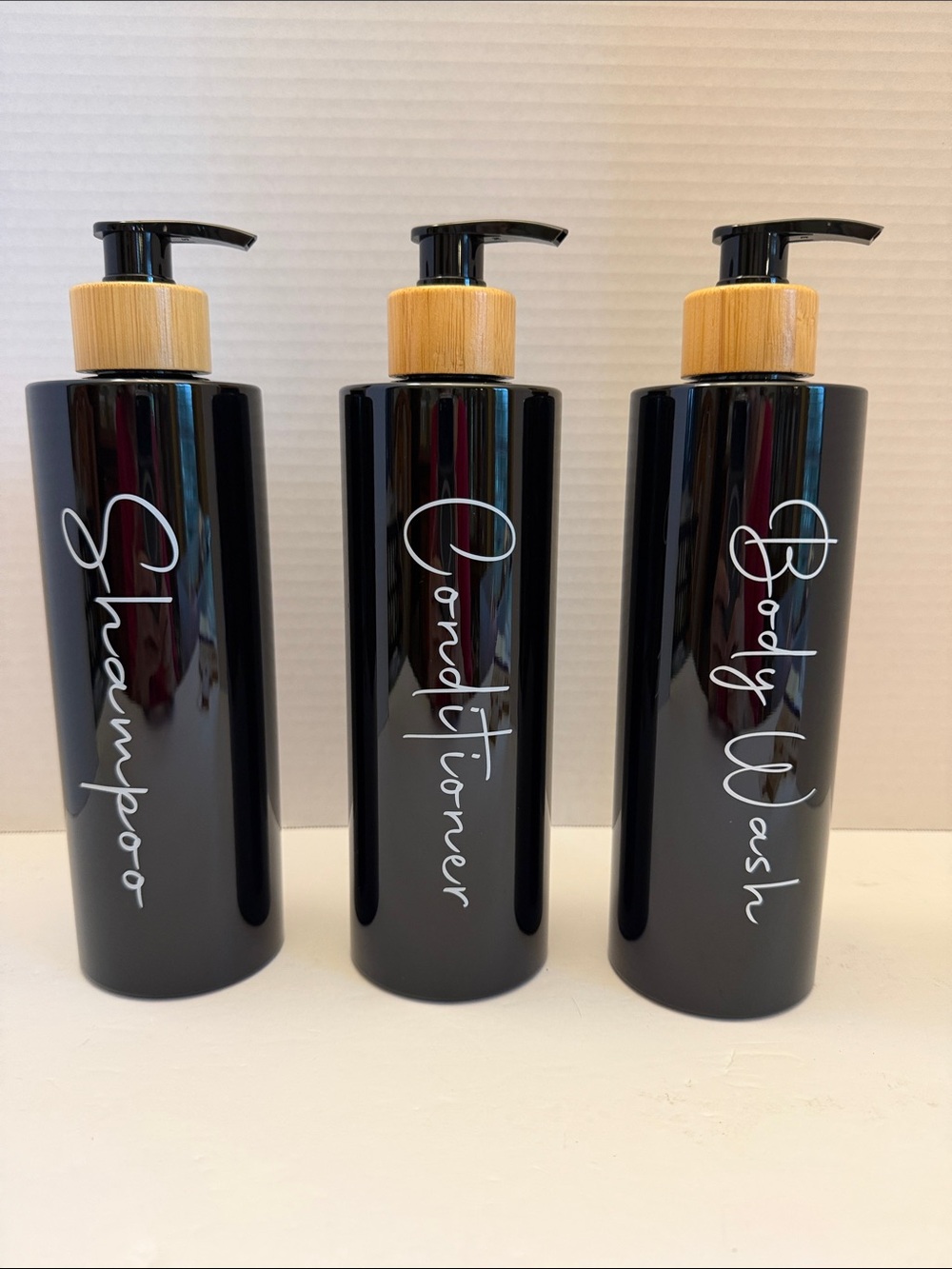 Pump Bottle Set Trio - Shampoo, Conditioner, Body Wash 9” High